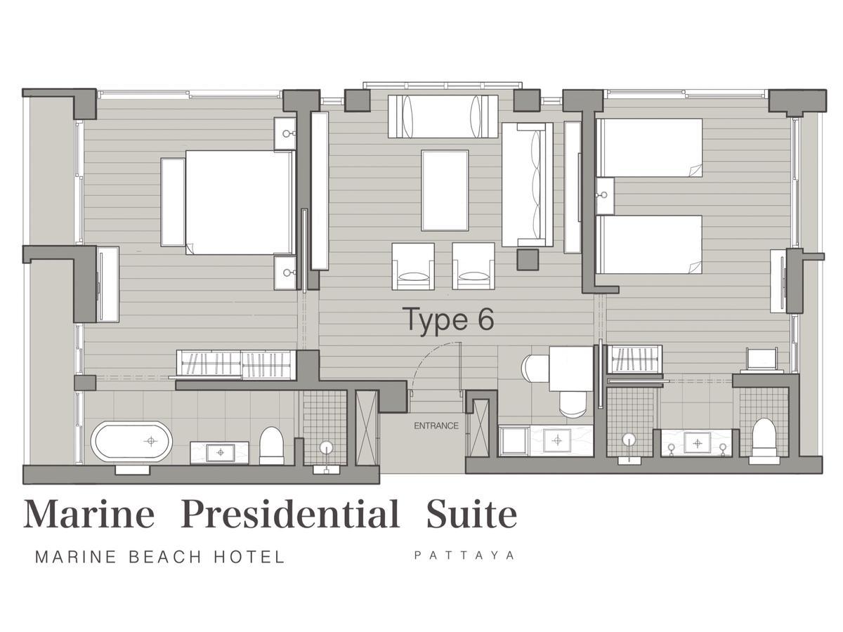Marine Beach Hotel Pattaya - Sha Plus Pantai Jomtien Bagian luar foto